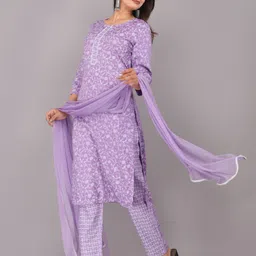 blushwork Women Viscose Rayon Kurta Pant Dupatta Set image 5