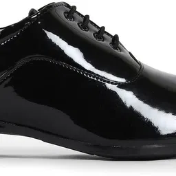 shoe island Patent Leather Black Lace-Up Office Party Wear Shine Formal Shoes For Men Oxford For Men image 3