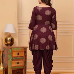 tfp Women Viscose Rayon Kurti Dhoti Pant Set image 2