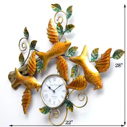 ons interior industry Birds Iron Clock In Orange image 4