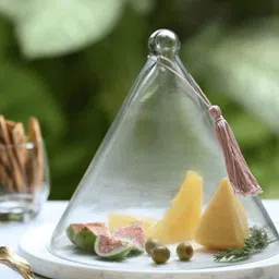 sereinwellness Cake Cloche Cone Shape Food Cover Lid Clear Cloche 9 Inch Glass Cake Server image 4