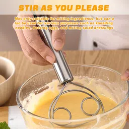 serplex Danish Dough Whisk Set of 2 Stainless Steel Dough Mixer for Baking Stainless Steel Spiral Whisk image 5