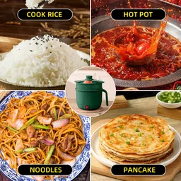 estervig Multipurpose Electric Cooking Pot with Steamer Non-Stick Inner Steel Rice Cooker Rice Cooker, Deep Fryer, Egg Boiler, Food Steamer, Slow Cooker, Travel Cooker image 4