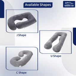 gadda co J Shape Full Body Support Maternity Pillow For Pregnant Women Microfibre Solid Pregnancy Pillow Pack of 1 image 5