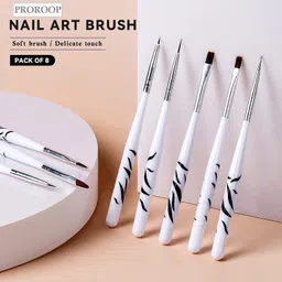 proroop Nails Design Brush Kit for Detailing, Striping,8 Pieces nail art pen brush set image 3