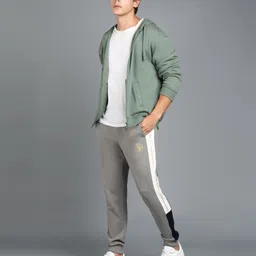 alan jones Men Striped Grey Track Pants image 2