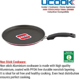 ucook Non-Stick Aluminium Induction Base Dosa Tawa 28 cm diameter image 4