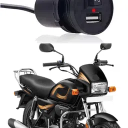 motormania Mono USB Charger Socket Power Outlet 5V 2A For Splendor Plus Black Accent 1.2 A Bike Mobile Charger image 1