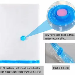 birudmart Vacuum Bags Reusable Space Saver Quit Vacuum Plastic Storage Bag for Clothes, Blankets, Home & Travel , Compression Sealer Bags (Pack of 5, SIZE : 50cm x60 cm) Travel Storage Vacuum Bags image 4
