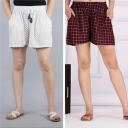 vinita fashion Pack of 2 Printed Women Multicolor Regular Shorts, Night Shorts, Boxer Shorts, Casual Shorts-picture-27