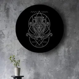 Round Black Black And White Geometry Zodiac Canvas Art Print By The Artment-picture-30