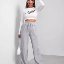 beastrends Women Comfort Fit Grey Cotton Blend Trousers image 4