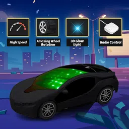 just97 Wireless Remote Control Fast Modern Car With 3D Light image 2