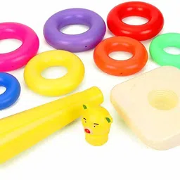 grest Stacking Teddy Plastic Rings, Educational Multicolor Rings Tower Set For Kids image 4