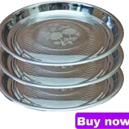 gptrade Latest stainless steel 3 plates bowl spoon set Dinner Plate image 3