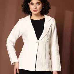 pluss Women Solid Single Breasted Casual Blazer-picture-19