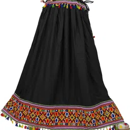 diamo Women Printed Flared Black Skirt-picture-27