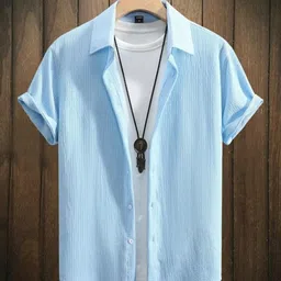 fitoda fashion Men Regular, Super Slim Fit Self Design Ribbed Collar Casual Shirt-picture-13