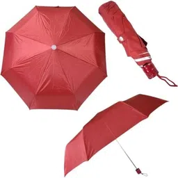 unicornstore Stylish Red Travel Umbrella with Easy Grip Handle Umbrella image 3