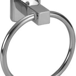 agmeco SS Towel Ring Cubix Round (pack of 1) SILVER Towel Holder-picture-23