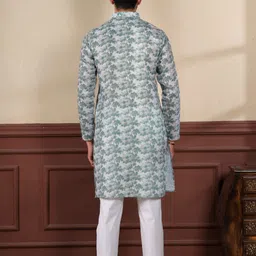 koshin Men Printed Pure Linen Straight Kurta image 3