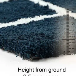 saral home Blue Geometric Cotton 5 ft x 7 ft Machine Made Carpet image 4