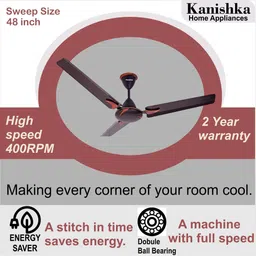 kanishka Spyker p1 energy Saving 1200 3 Blade Ceiling Fan image 3