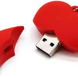 CleverlyGifted HEART SHAPE USB FLASH DRIVE 64 GB Pen Drive Compatible with Audio Player, Desktop Computer, Television USB 2.0 Rubber Case image 3