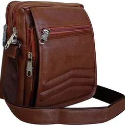 sm bags Tan Men & Women Sling Bag - Regular Size Artificial Leather -Body Large Sling Bag for Men/Boys image 3