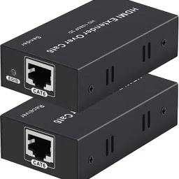 microware HDMI-compatible extender 60m HDMI-compatible extender to RJ45 single cable HD network transmission signal amplification Media Streaming Device image 1