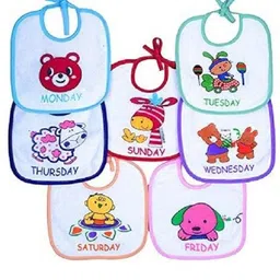 hanu enterprises Printed Apron, Bibs Cotton Washable, Reusable Babies Waterproof & Absorbent - (Pack of 7)-picture-23