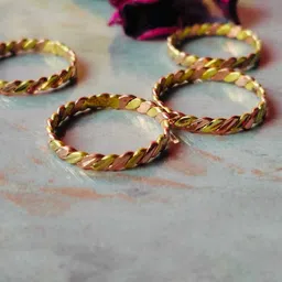 vanishree world Pack of 4 Pure Copper Finger Challa Ring for Men/Women Copper Copper Plated Ring-picture-11