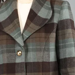 honnete 100 % Polyester Checkered Coat For Women image 5