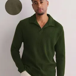 rigo Men Self Design Polo Neck Pure Cotton Dark Green T-Shirt-picture-24
