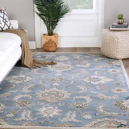 jaipur rugs Blue Persian Wool 5 ft x 7 ft Hand Tufted Carpet image 1