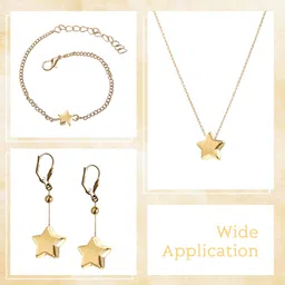 indikonb Star Gold Spacer Beads 45g for DIY Jewellery & Craft Use image 5