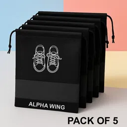 adorex Our Travel Shoe Bag and Shoe Pouch for Travelling Pack of 5 Polyester Grey Flat Shoe Cover, Toes Shoe Cover-picture-33