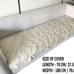 lavichitra SofaBox(Beige)003 LaVichitra® Anti slip Sofa Cover Water Resistant Protector Super Soft(Beige)) Sofa Fabric image 2