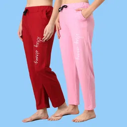 dressbase Pack of 2 Women Printed Multicolor Track Pants-picture-25