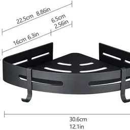 on gate Self-Adhesive Bathroom Corner Shelf | Space Saving Corner Rack Wall Shelf Aluminium Wall Shelf image 2