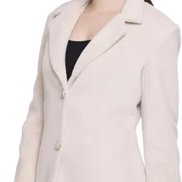 hood culture Tweed Self Design Coat For Women image 3