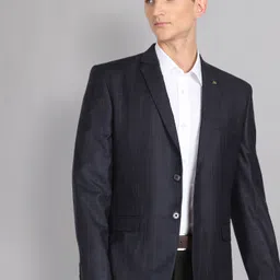 ad by arvind Men Checkered Single Breasted Formal Blazer image 1