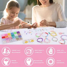 tks papa toys Jewellery Making Kit for Kids, Macaron Color Pastel Pearl Beads Set image 5