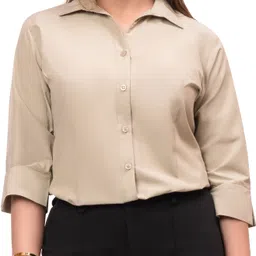 esta Women Regular Fit Solid Curved Collar Formal Shirt-picture-14