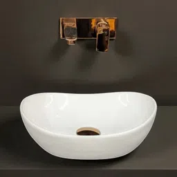 inletcera Premium White Ceramic Wash Basin for Bathroom and hotels (14x10x5)DN2(White) Table Top Basin image 3