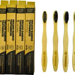 greenarys Bamboo Toothbrush- Kids | Breath Freshening| Eco‑Friendly| Charcoal Soft Bristle Extra Soft Toothbrush-picture-11