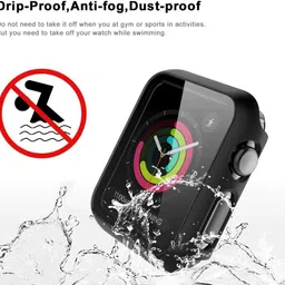 ARMART Screen Guard for Hard Case Compatible for Apple Watch, 1,2,3 Series 38mm Built in 9H Tempered Glass Screen Protector,, [Touch Sensitive] [Full Coverage], Slim Bumper Protective Cover for iWatch 38mm image 4