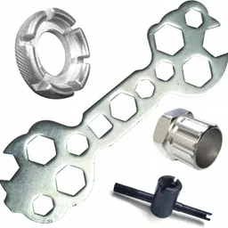 Cycle Tool Set 13 in 1 Spanner, Spoke Key, Valve and Freewheel Tool Cycling Bicycle Repair Tool Kit-image-10