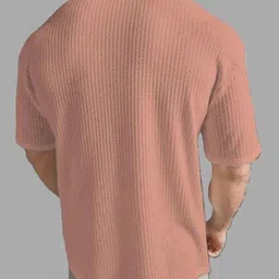 sr fashion Pack of 2 Men Self Design Round Neck Cotton Blend White, Orange T-Shirt image 3