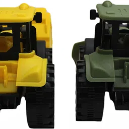neoinsta shopping Friction powered set of 2 combo|pack of 2 bulldozers Yellow|Green color toys kid image 5